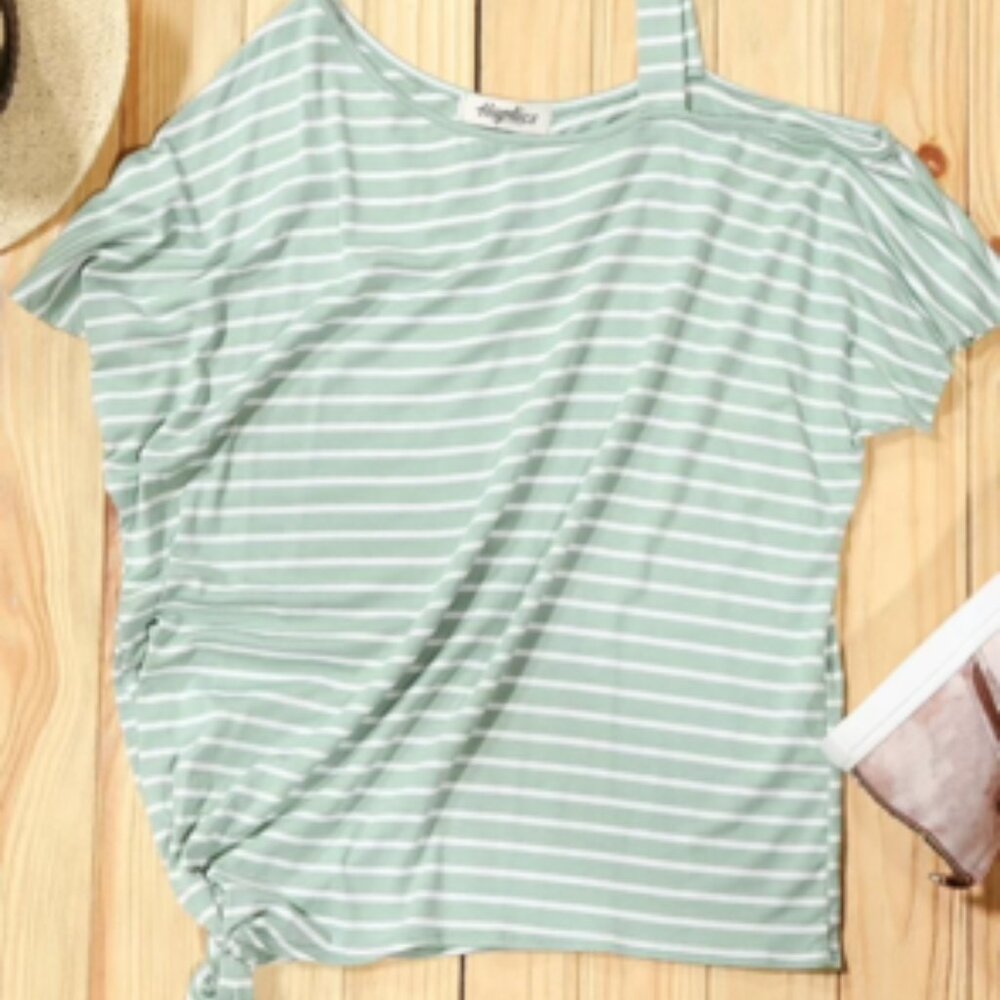 One shoulder banded dolman top